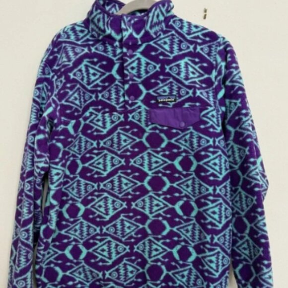 Patagonia Sweaters - Patagonia Snap T Synchilla Womens Ikat Big Fish medium Purple